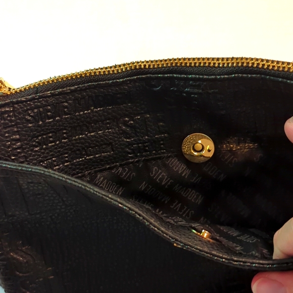 Steve Madden Embossed Black Multi Letters Crossbody Purse - Picture 13 of 13